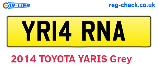 YR14RNA are the vehicle registration plates.