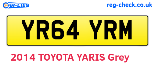 YR64YRM are the vehicle registration plates.
