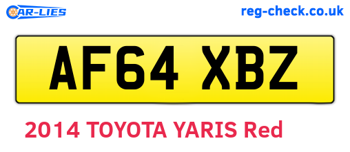 AF64XBZ are the vehicle registration plates.