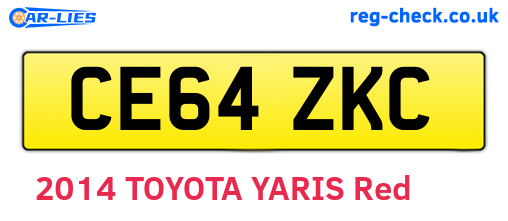 CE64ZKC are the vehicle registration plates.
