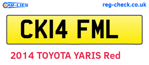 CK14FML are the vehicle registration plates.