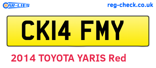 CK14FMY are the vehicle registration plates.
