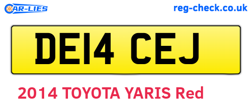 DE14CEJ are the vehicle registration plates.
