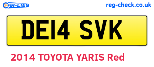 DE14SVK are the vehicle registration plates.