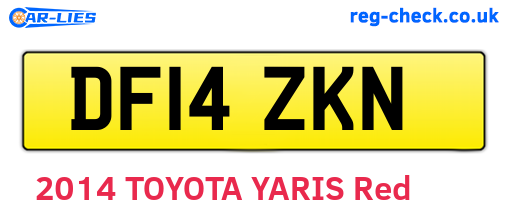 DF14ZKN are the vehicle registration plates.