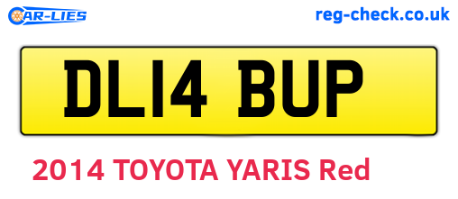 DL14BUP are the vehicle registration plates.