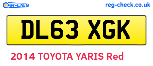 DL63XGK are the vehicle registration plates.