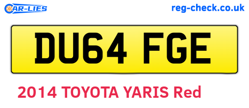 DU64FGE are the vehicle registration plates.