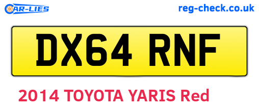 DX64RNF are the vehicle registration plates.