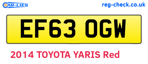 EF63OGW are the vehicle registration plates.