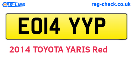 EO14YYP are the vehicle registration plates.