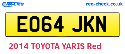 EO64JKN are the vehicle registration plates.