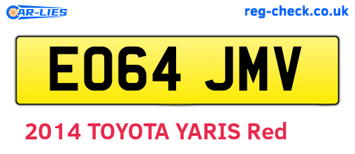 EO64JMV are the vehicle registration plates.