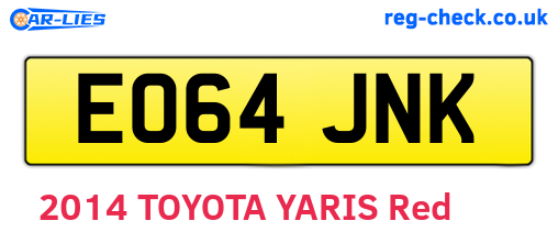 EO64JNK are the vehicle registration plates.