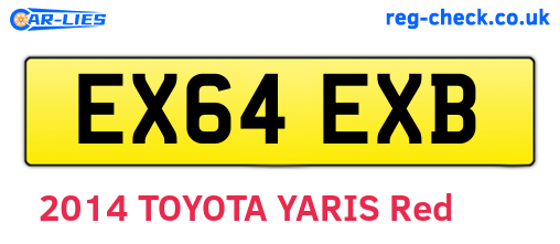 EX64EXB are the vehicle registration plates.