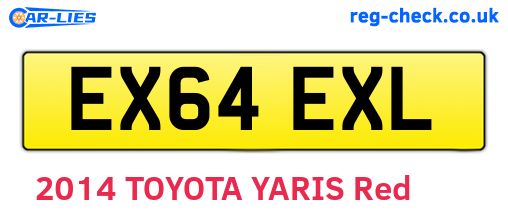 EX64EXL are the vehicle registration plates.