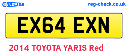 EX64EXN are the vehicle registration plates.