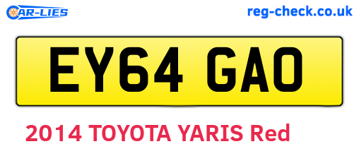 EY64GAO are the vehicle registration plates.