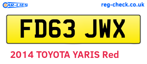 FD63JWX are the vehicle registration plates.