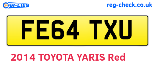 FE64TXU are the vehicle registration plates.