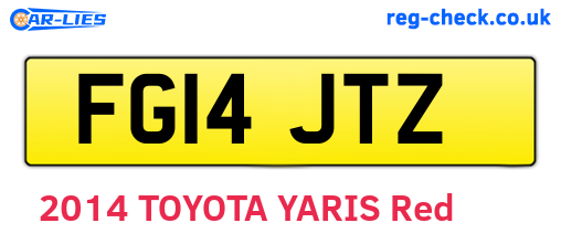 FG14JTZ are the vehicle registration plates.
