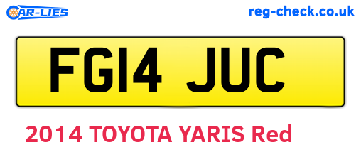 FG14JUC are the vehicle registration plates.