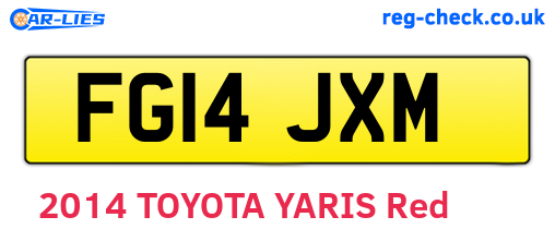 FG14JXM are the vehicle registration plates.