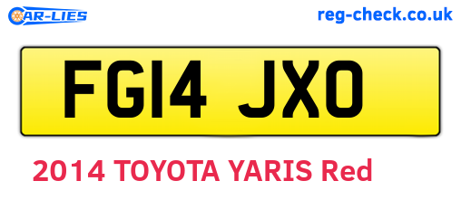 FG14JXO are the vehicle registration plates.