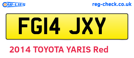 FG14JXY are the vehicle registration plates.