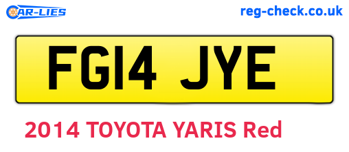 FG14JYE are the vehicle registration plates.