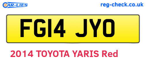 FG14JYO are the vehicle registration plates.