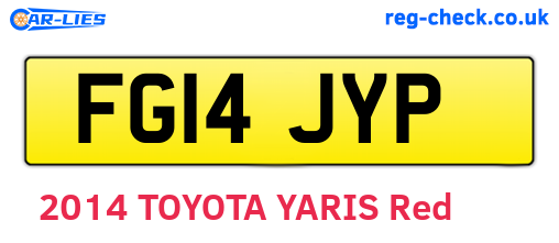 FG14JYP are the vehicle registration plates.