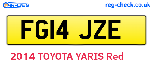 FG14JZE are the vehicle registration plates.