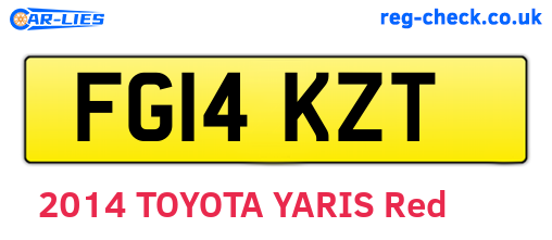 FG14KZT are the vehicle registration plates.