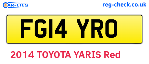FG14YRO are the vehicle registration plates.