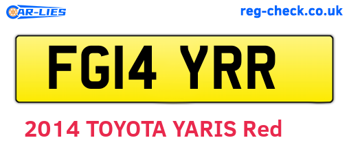 FG14YRR are the vehicle registration plates.