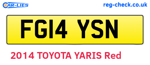 FG14YSN are the vehicle registration plates.