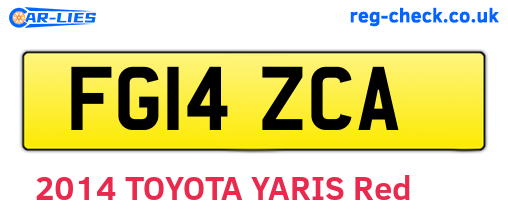 FG14ZCA are the vehicle registration plates.