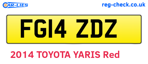 FG14ZDZ are the vehicle registration plates.