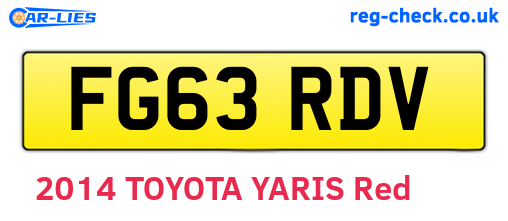 FG63RDV are the vehicle registration plates.