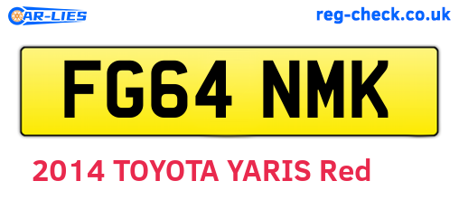 FG64NMK are the vehicle registration plates.