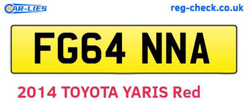 FG64NNA are the vehicle registration plates.