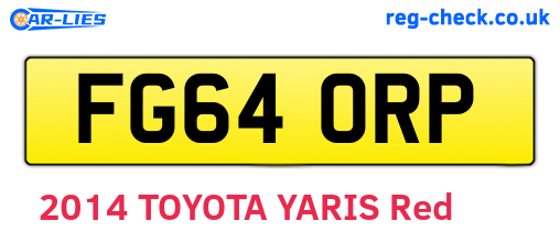 FG64ORP are the vehicle registration plates.