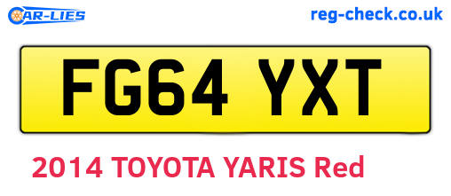 FG64YXT are the vehicle registration plates.