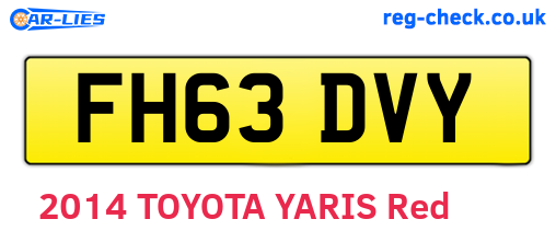 FH63DVY are the vehicle registration plates.