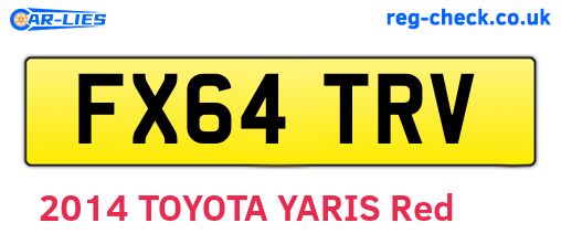 FX64TRV are the vehicle registration plates.