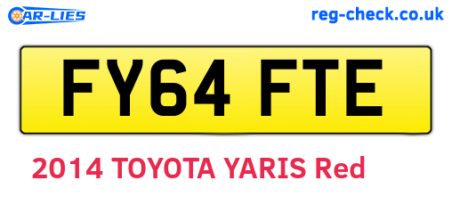 FY64FTE are the vehicle registration plates.