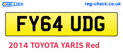 FY64UDG are the vehicle registration plates.
