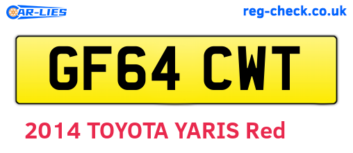 GF64CWT are the vehicle registration plates.