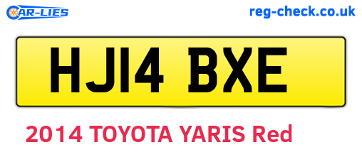 HJ14BXE are the vehicle registration plates.